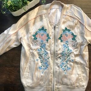 {Blank NYC} Floral Bomber Jacket